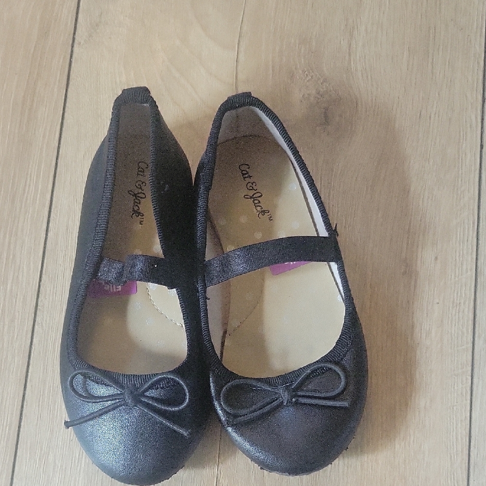 Cat & Jack Shiny Black Kids Dress Shoes
